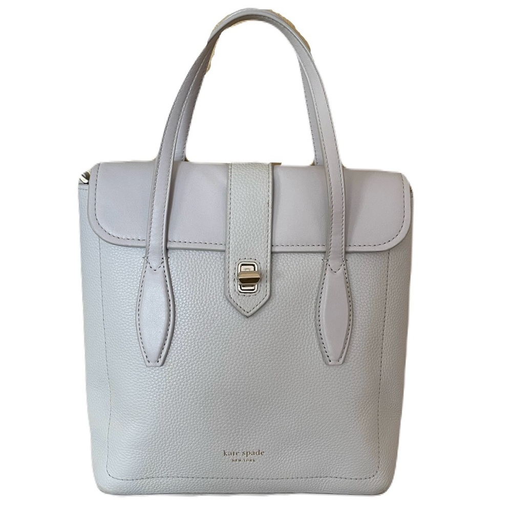 Kate Spade Grey Leather Structured Top-Handle/ Crossbody Bag